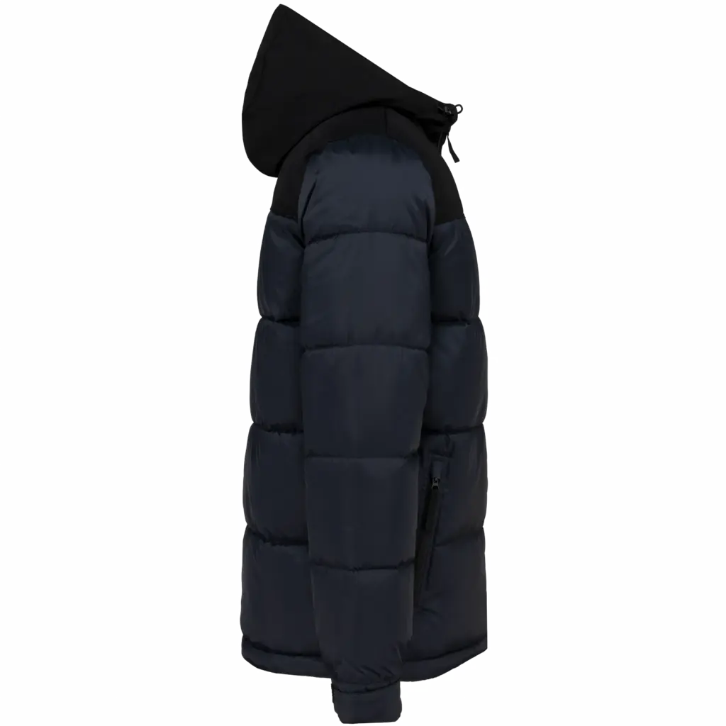 Uniseks Tweekleurige gewatteerde donsjack, navy / black — productfoto 6