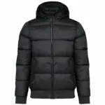 Uniseks donsjack met capuchon van gerecycled ripstop, black — productfoto 6