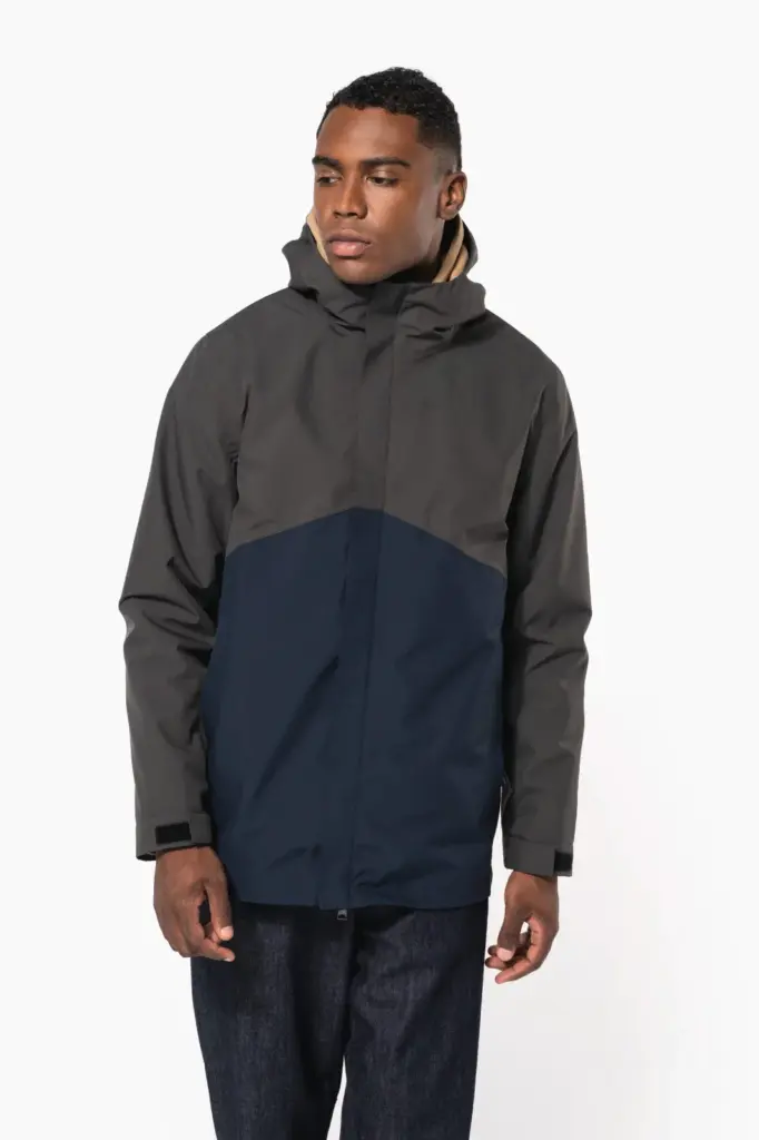 3-in-1 regenparka met capuchon in twee kleuren uniseks — productfoto 3