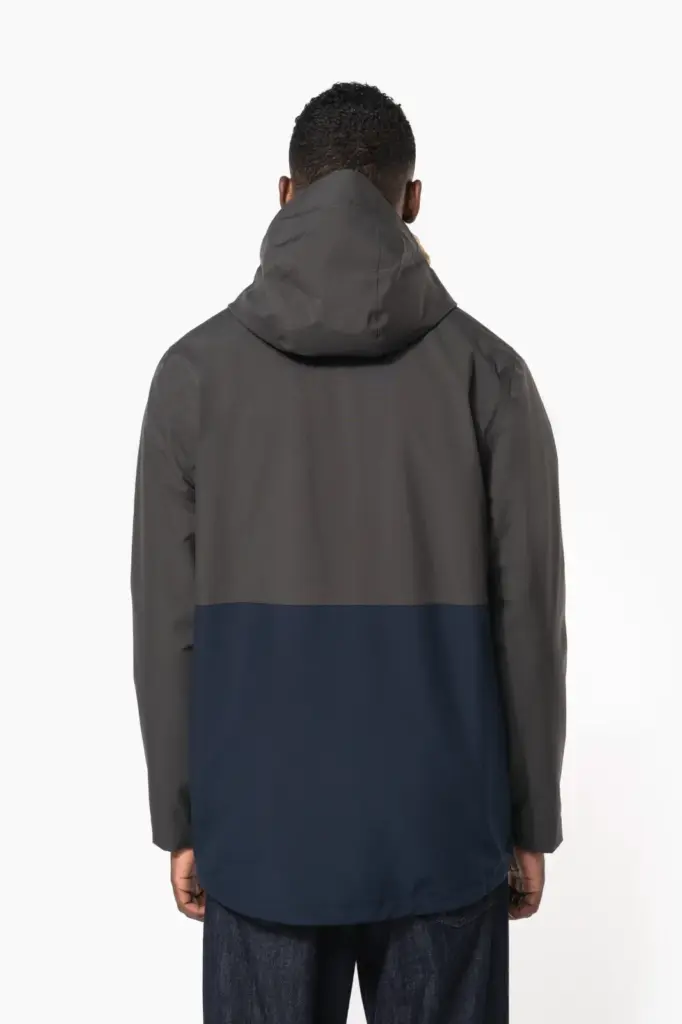 3-in-1 regenparka met capuchon in twee kleuren uniseks — productfoto 4