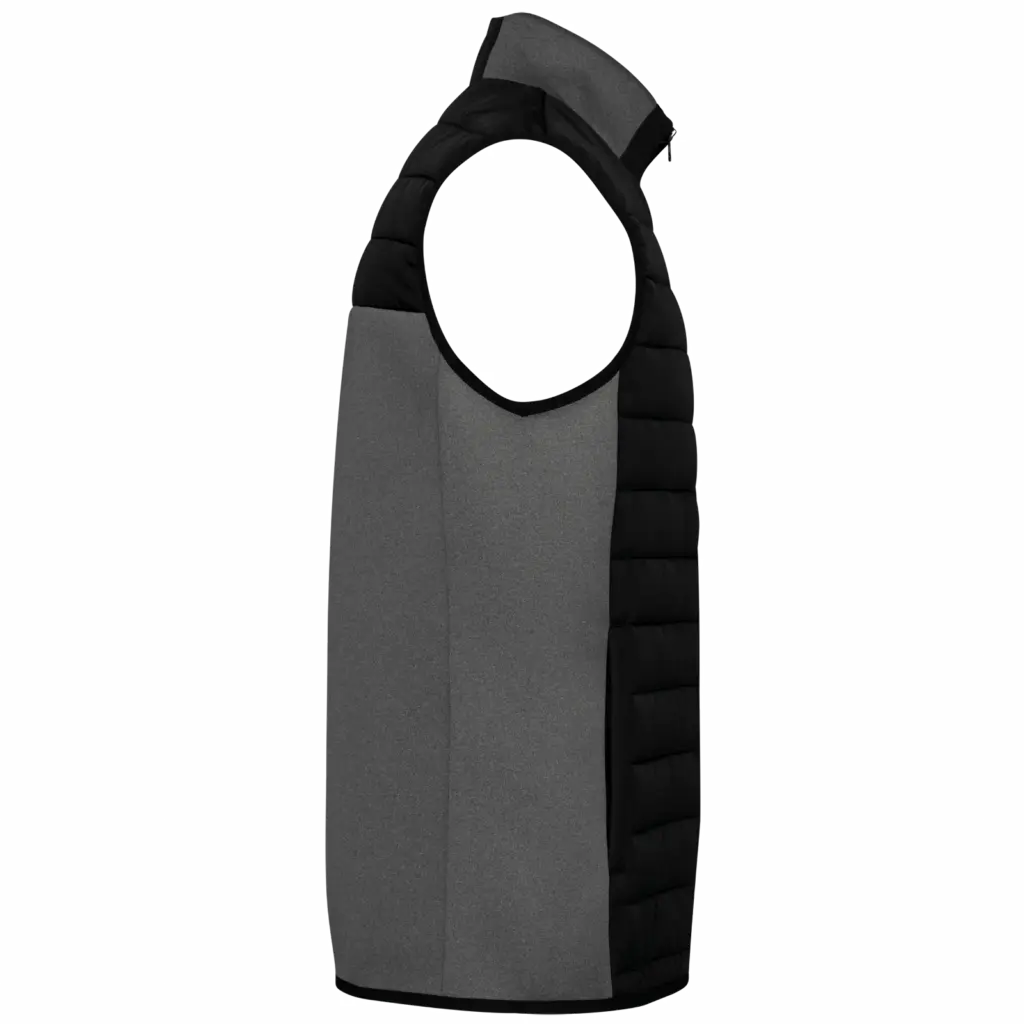 Herenbodywarmer in twee stoffen, black / dark grey heather — productfoto 5