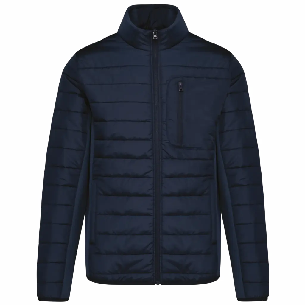Herenjack van twee stoffen, mid navy / midnight navy heather — productfoto 7