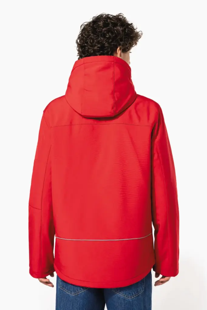 Gewatteerde softshell herenparka met capuchon — productfoto 2