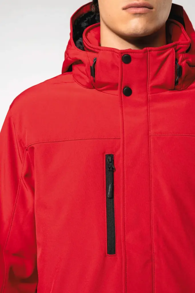 Gewatteerde softshell herenparka met capuchon — productfoto 3