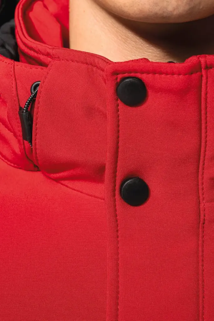 Gewatteerde softshell herenparka met capuchon — productfoto 4