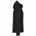 Gewatteerde softshell herenparka met capuchon, black — productfoto 5