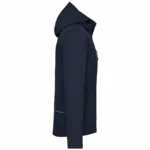 Gewatteerde softshell herenparka met capuchon, navy — productfoto 7