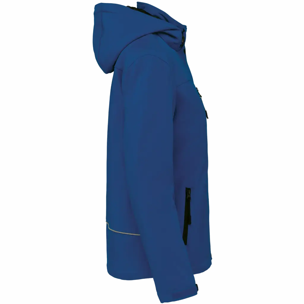 Gewatteerde softshell damesparka met capuchon, dark royal blue — productfoto 6