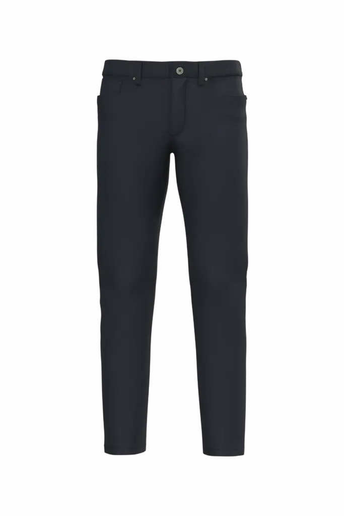 Herenbroek met 5 zakken, washed dark navy — productfoto 8