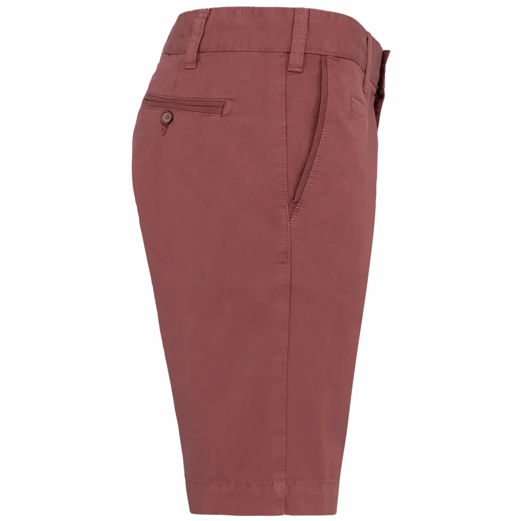 Herenbermuda met verwassen look, washed marsala — productfoto 3