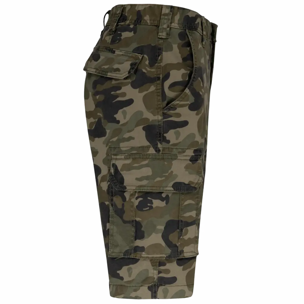 Herenbermuda met diverse zakken, olive camouflage — productfoto 9