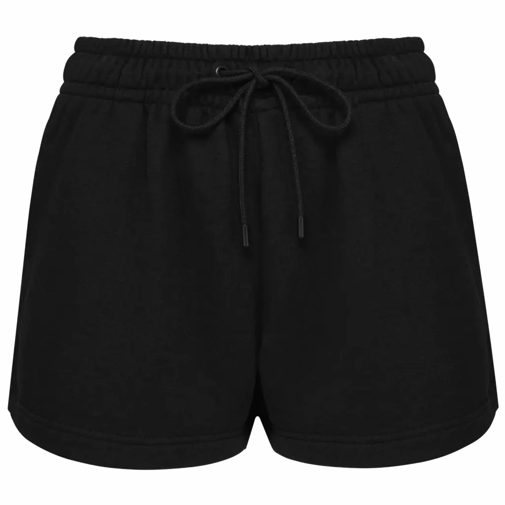 Ecologische damesshort van french terry, black — productfoto 6