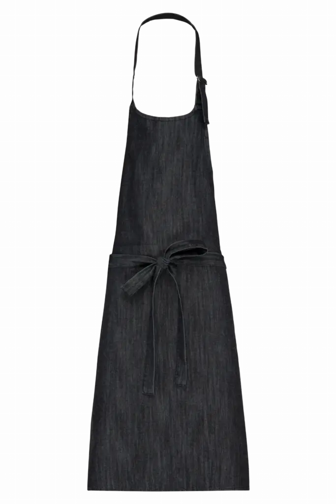 Schort van polykatoen zonder zak, black denim — productfoto 9
