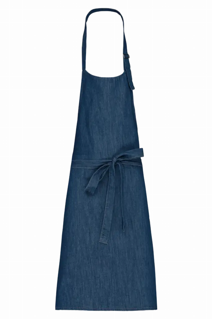 Schort van polykatoen zonder zak, denim — productfoto 17