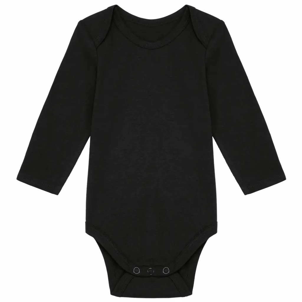 PS_K837_BLACK - Hidalgo-werbeartikel Baby body van biologisch katoen, black — productfoto 5