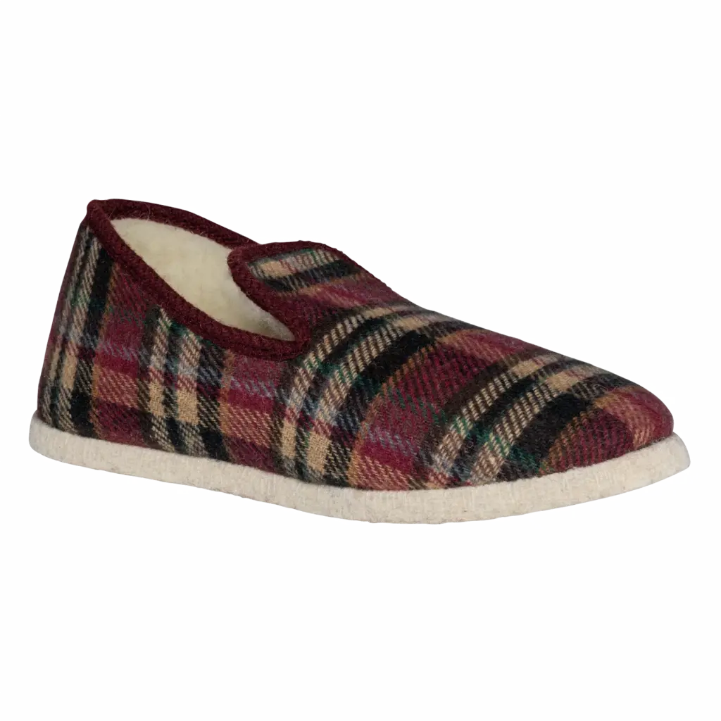Uniseks pantoffels Made in France, bordeaux checked — productfoto 5