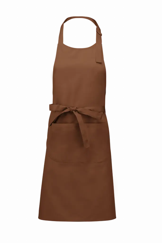 Katoenen schort met zak, cacao — productfoto 12