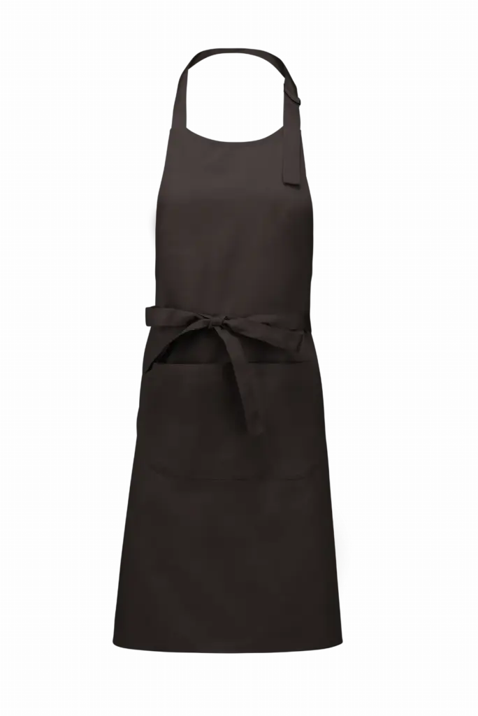 Katoenen schort met zak, chocolate — productfoto 14