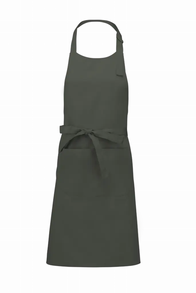 Katoenen schort met zak, green olive — productfoto 19