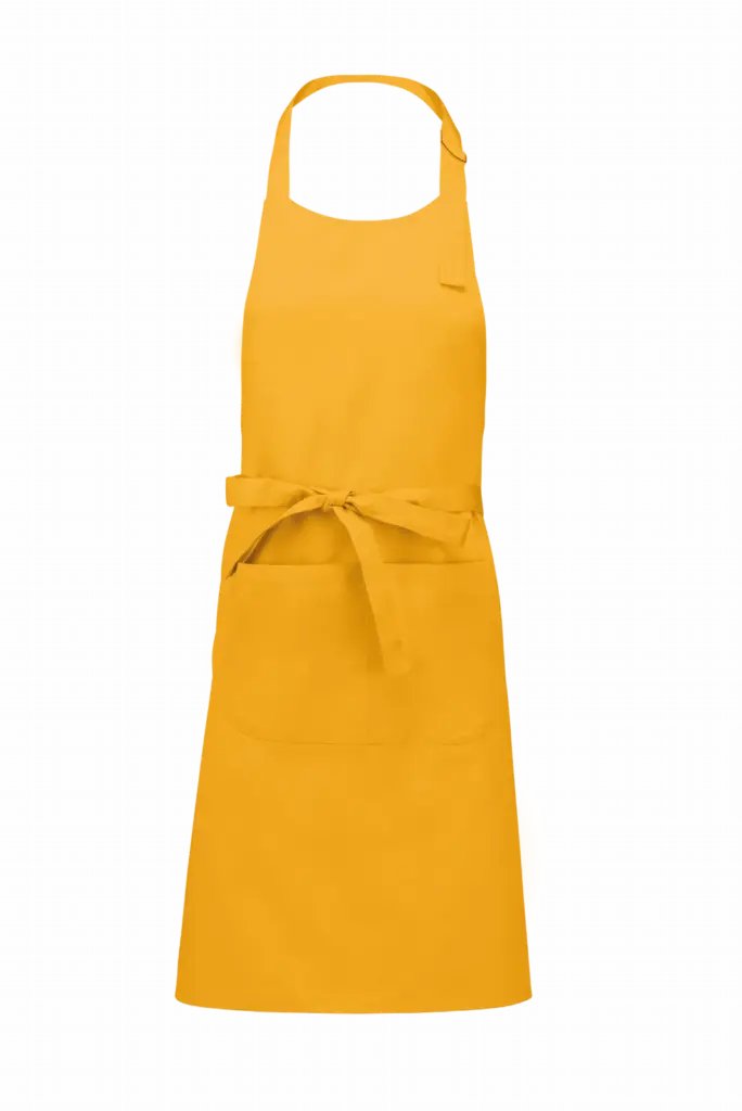 Katoenen schort met zak, mustard — productfoto 26