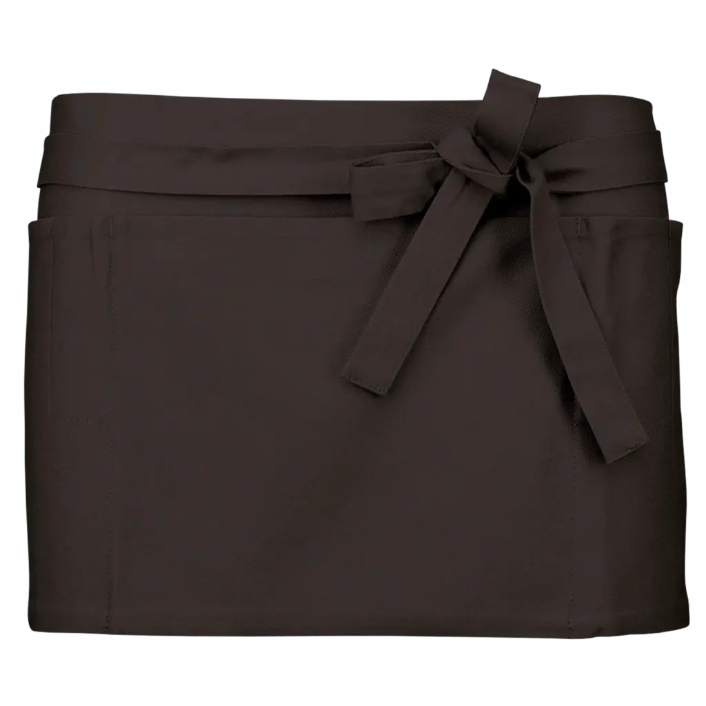 Katoenen kort schort, chocolate — productfoto 7