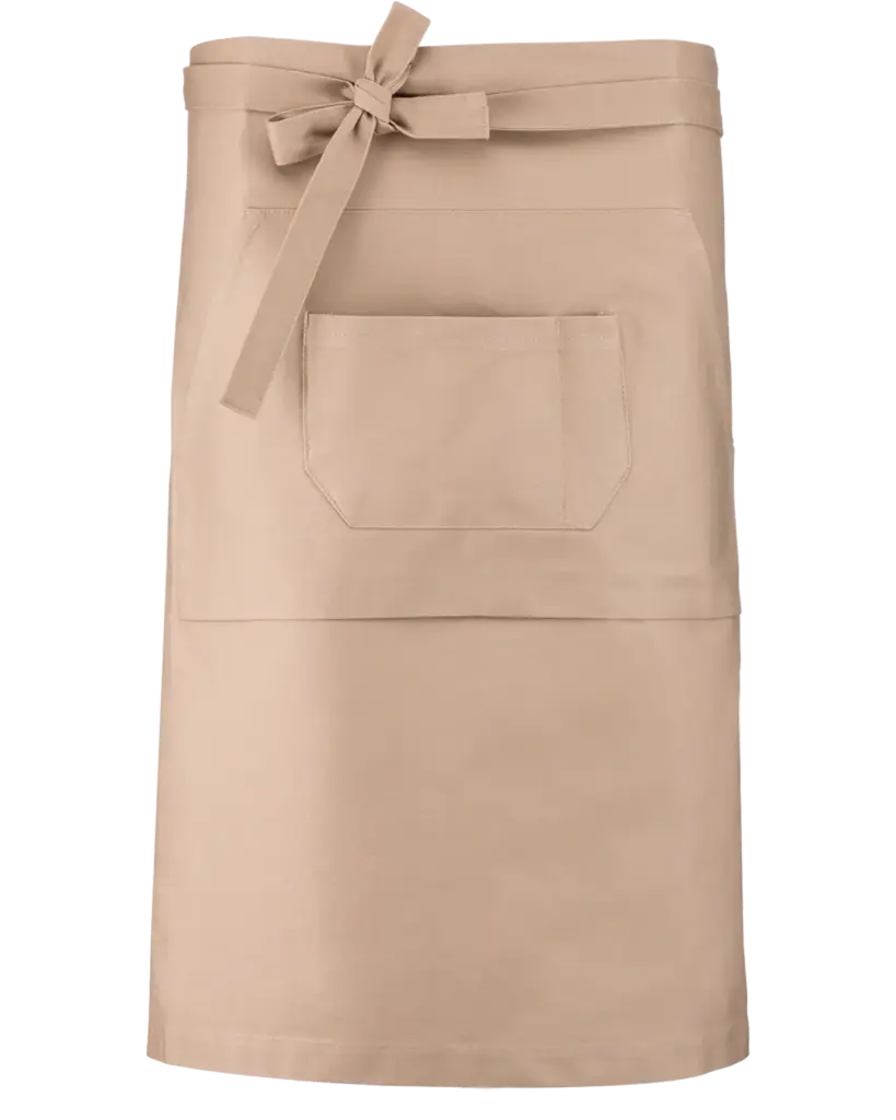 Katoenen lang schort, beige — productfoto 5