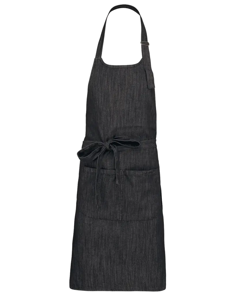Schort van Polykatoen met zak, black denim — productfoto 6