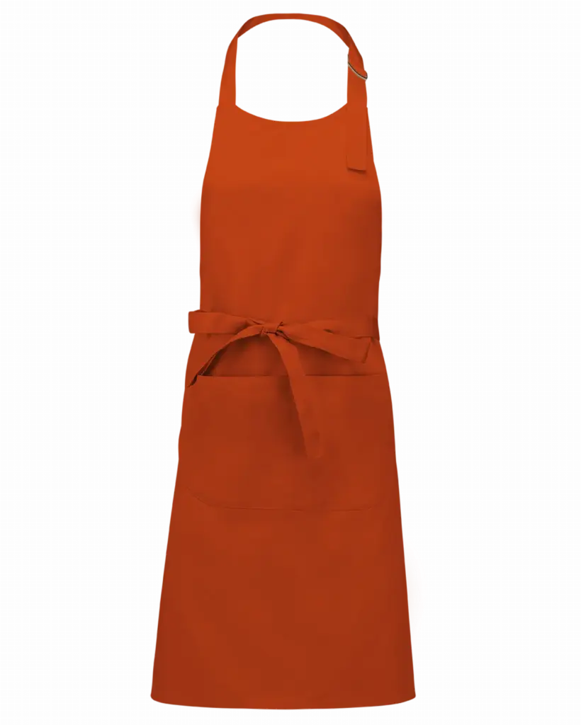 Schort van Polykatoen met zak, burnt orange — productfoto 8