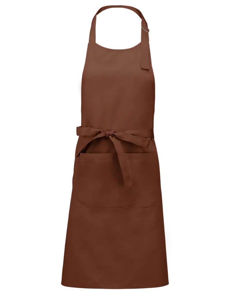 Schort van Polykatoen met zak, cacao — productfoto 9