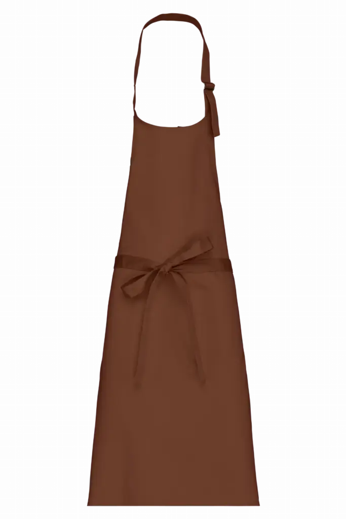 Katoenen schort zonder zak, cacao — productfoto 9