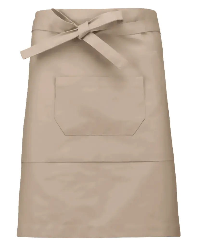 Katoenen halflang schort, beige — productfoto 5