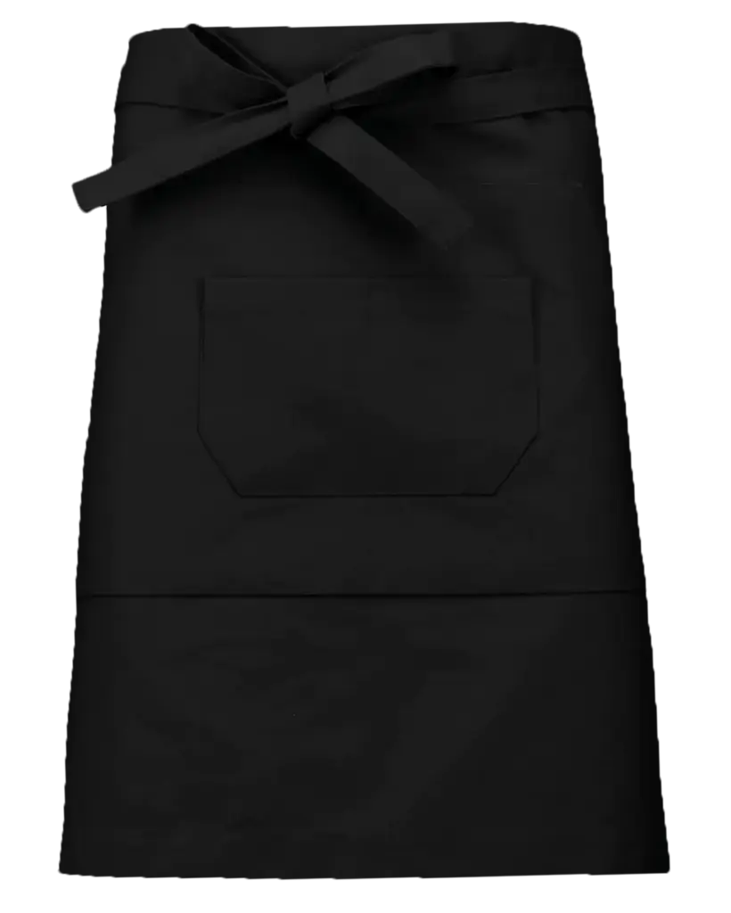 Polykatoen halflang schort, black — productfoto 6