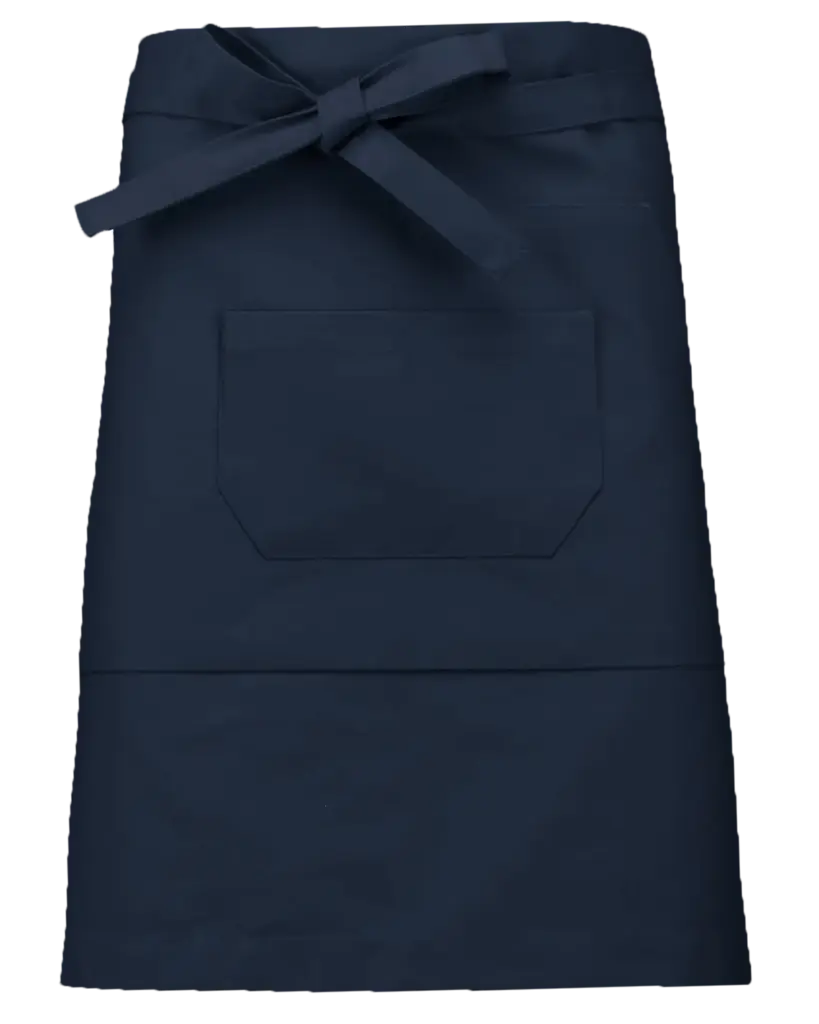 Polykatoen halflang schort, navy — productfoto 11