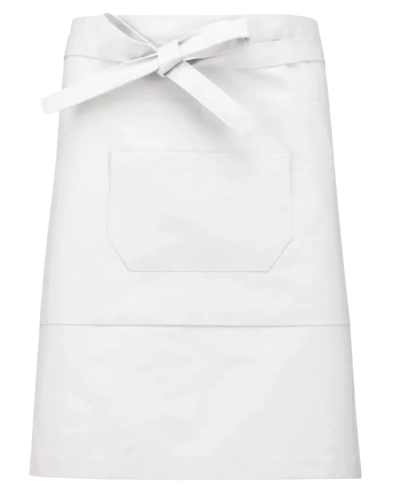 Polykatoen halflang schort, white — productfoto 13