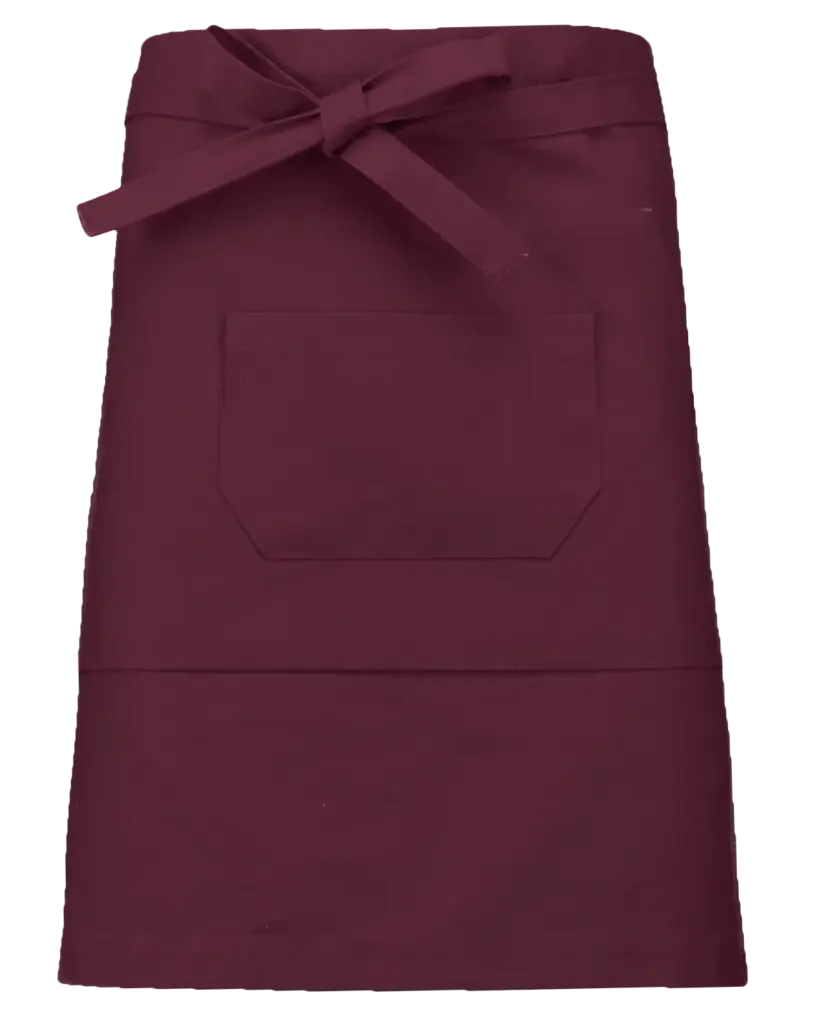 Polykatoen halflang schort, wine — productfoto 14