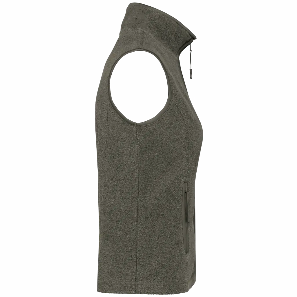 Bodywarmer van microfleece dames, green marble heather — productfoto 17