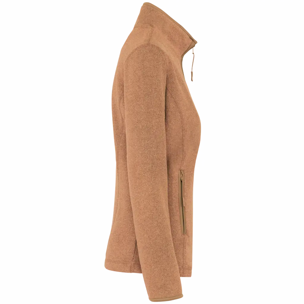 PS_K907-S_CAMELHEATHER - Hidalgo-werbeartikel Microfleece met rits dames, camel heather — productfoto 8
