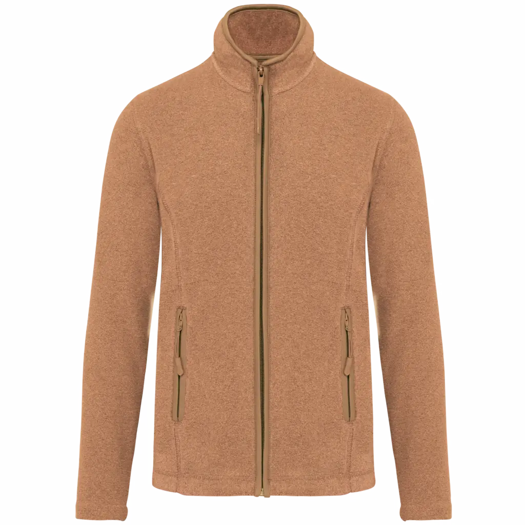 Microfleece met rits dames, camel heather — productfoto 9