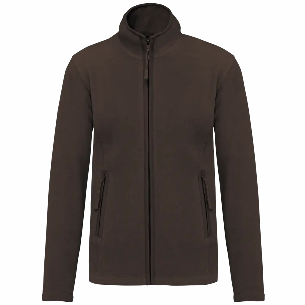 Microfleece met rits dames, chocolate — productfoto 10