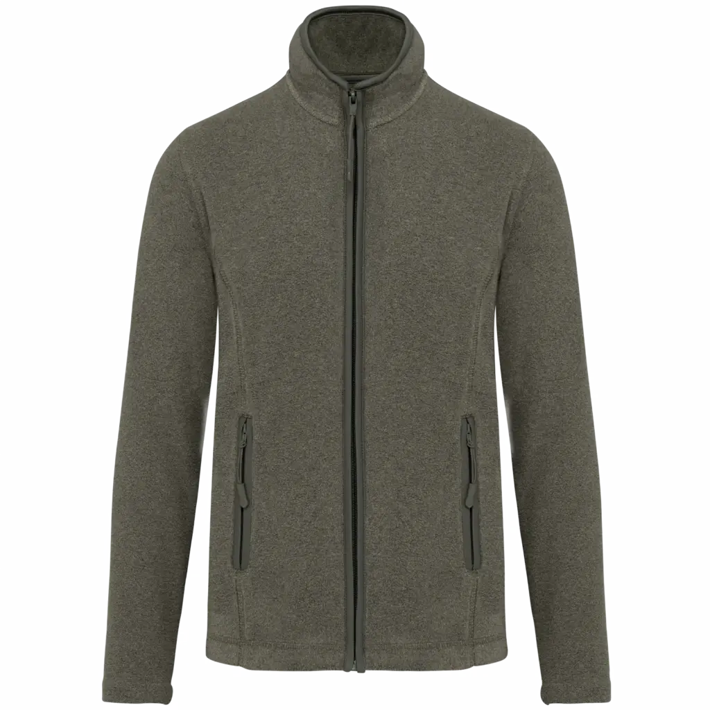 Microfleece met rits dames, green marble heather — productfoto 18