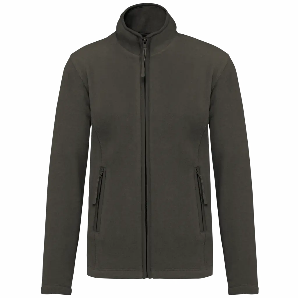 Microfleece met rits dames, green olive — productfoto 19