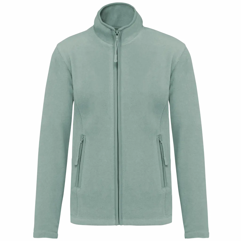 Microfleece met rits dames, sage — productfoto 29