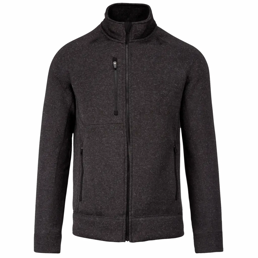 Heather herenvest met rits, dark grey melange — productfoto 6