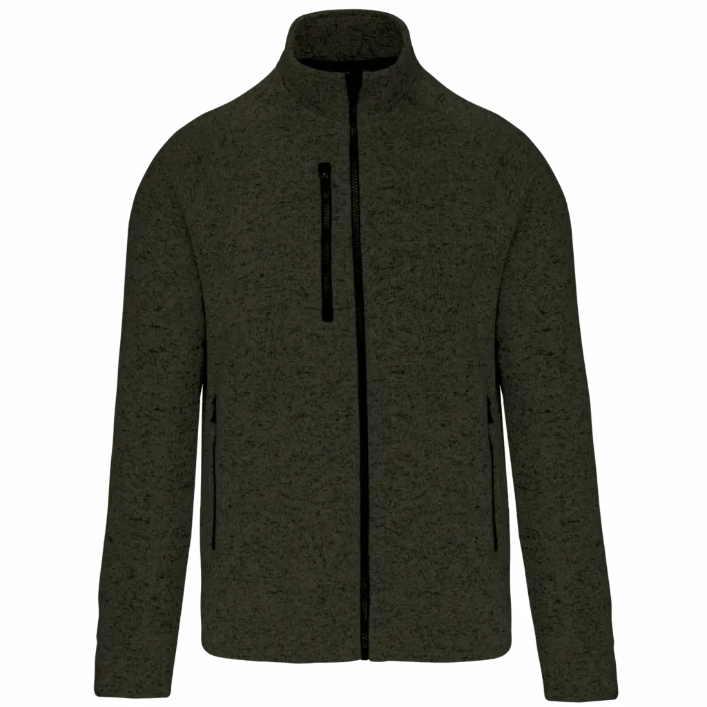 Heather herenvest met rits, dark khaki melange — productfoto 7