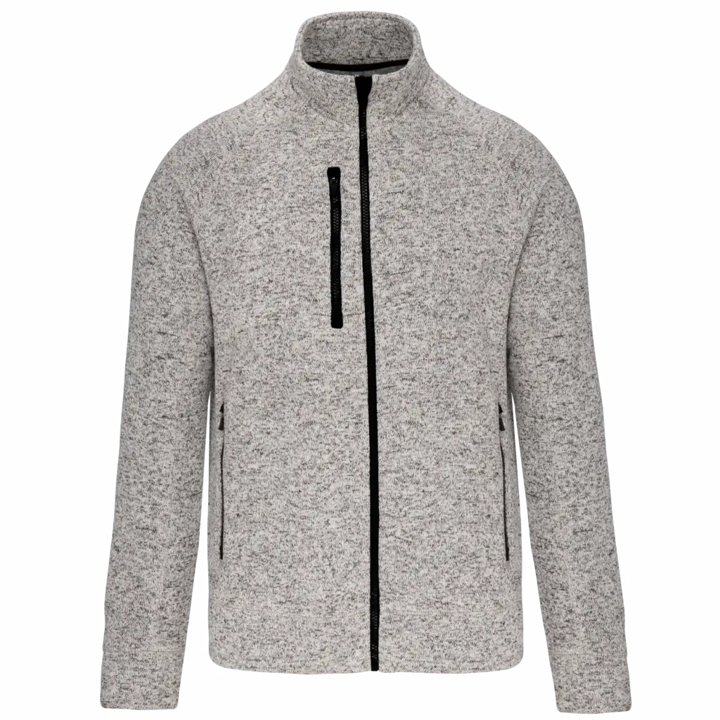 Heather herenvest met rits, light grey melange — productfoto 8