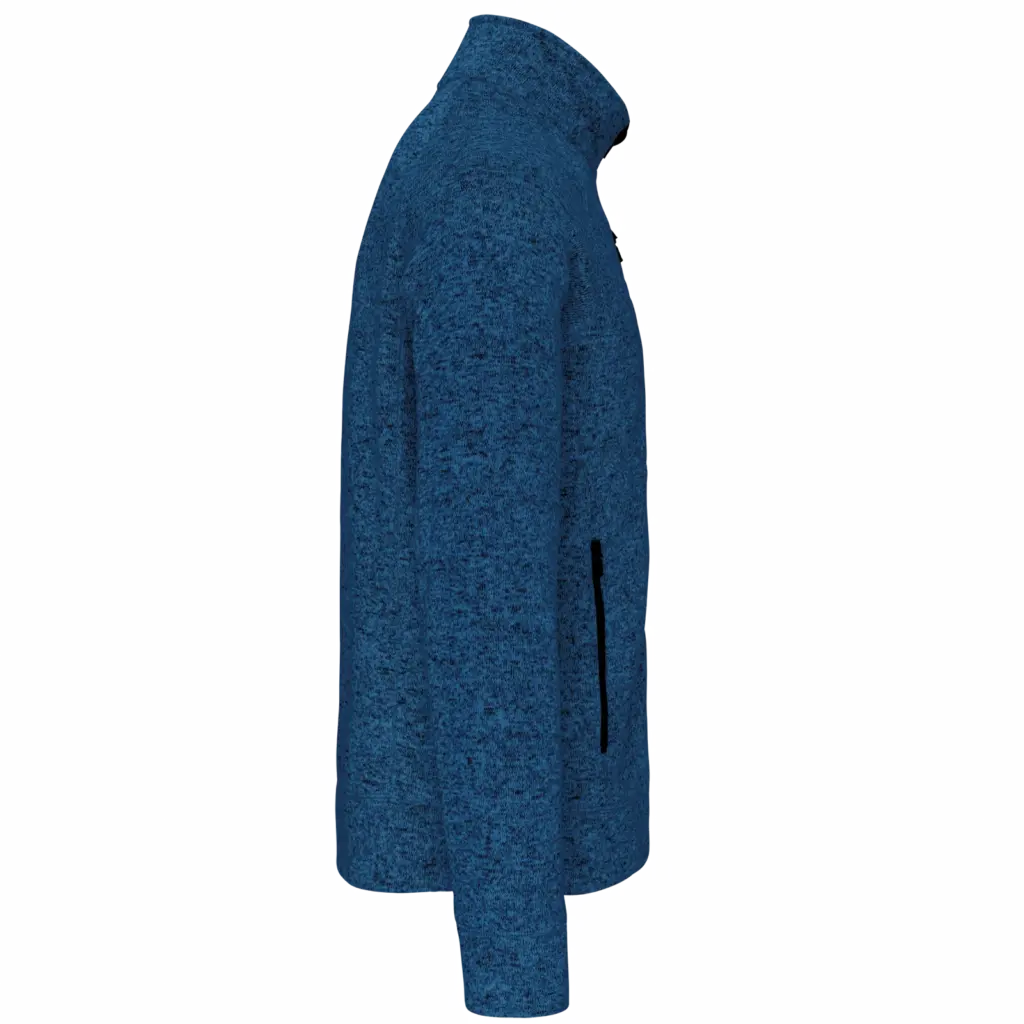 Heather herenvest met rits, light royal blue melange — productfoto 8