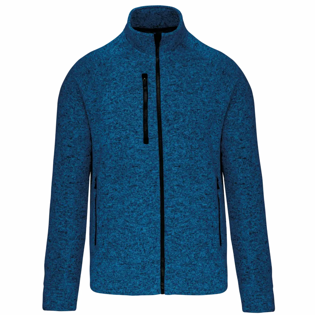Heather herenvest met rits, light royal blue melange — productfoto 9