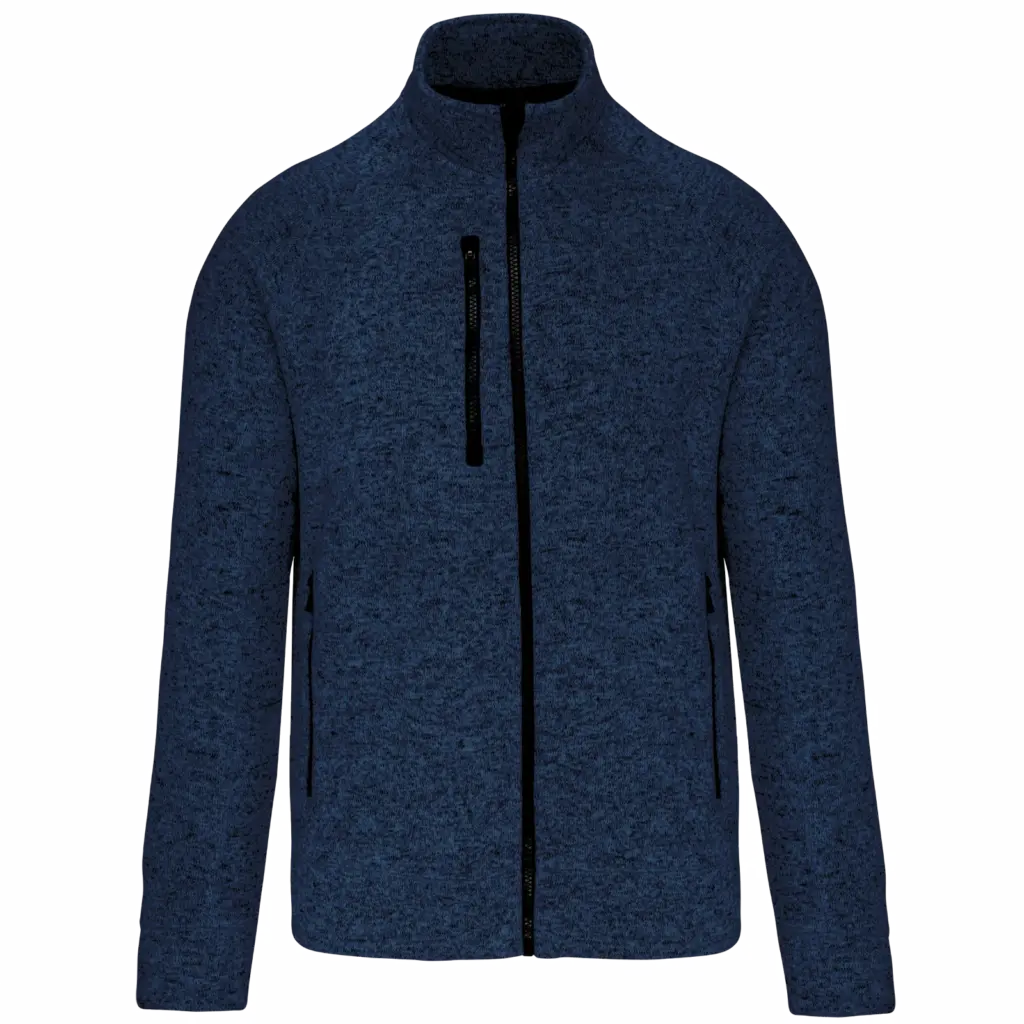 Heather herenvest met rits, navy melange — productfoto 10