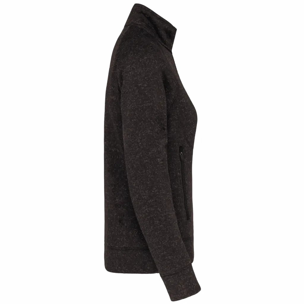 Heather damesvest met rits, dark grey melange — productfoto 5