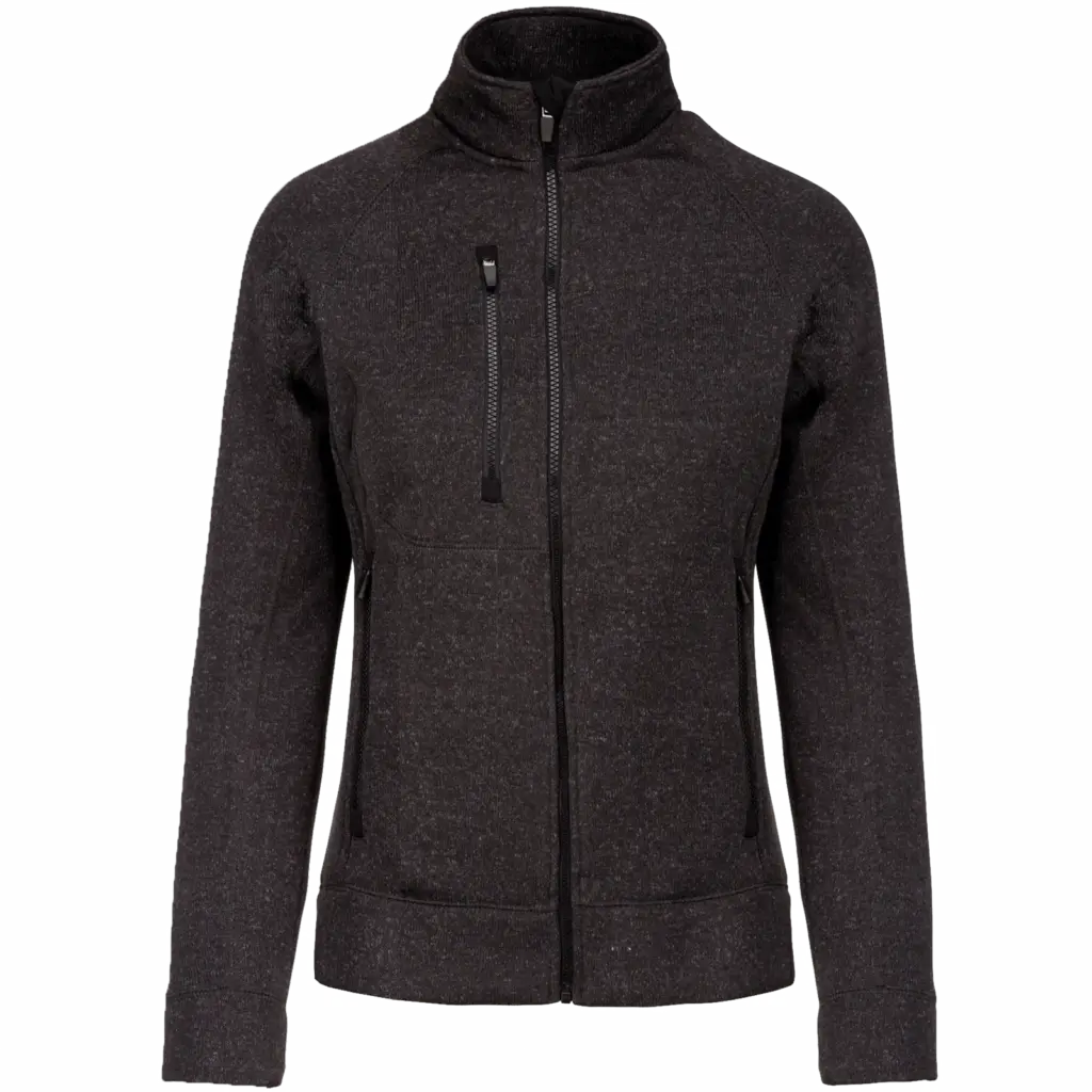 Heather damesvest met rits, dark grey melange — productfoto 6
